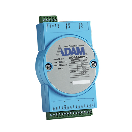 8-channel Isolated Analog Input Modbus TCP Module